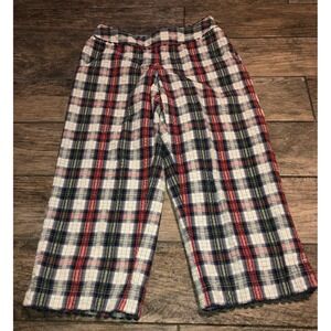 LIZ CLAIBORNE womens capri pants AUDRA‎ red,white & blue Plaid size 8 Petite 8P